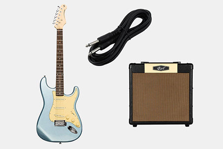 Stagg SES-30 Ice Blue Metallic Elektrische gitaarset