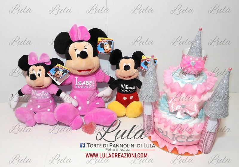 torta di pannolini pampers lula creazioni idea regalo nascita battesimo baby shower bella utile particolare maschio femmina rosa azzurro compra online spedizioni italia milano roma napoli ancona