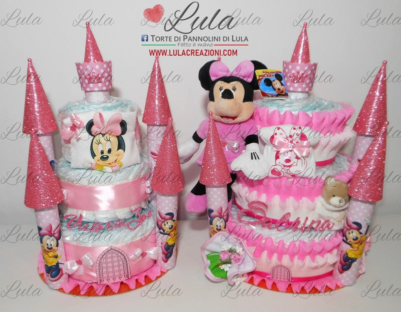 torta di pannolini pampers lula creazioni idea regalo nascita battesimo baby shower bella utile particolare maschio femmina rosa azzurro compra online spedizioni italia milano roma napoli ancona