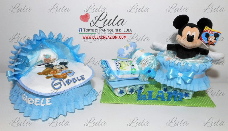 torta di pannolini pampers lula creazioni idea regalo nascita battesimo baby shower bella utile particolare maschio femmina rosa azzurro compra online spedizioni italia milano roma napoli ancona