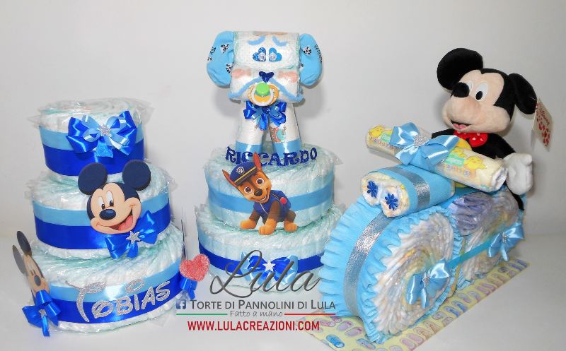 Torte di pannolini le più belle lula creazioni  idea regalo nascita battesimo baby shower gravidanza dolce attesa 2021 utile originale shop online spedizioni italia ancona