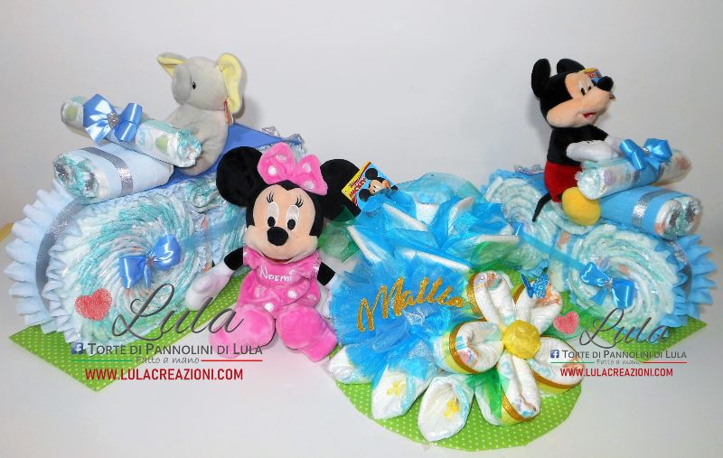 Torte di pannolini le più belle lula creazioni  idea regalo nascita battesimo baby shower gravidanza dolce attesa 2021 utile originale shop online spedizioni italia ancona