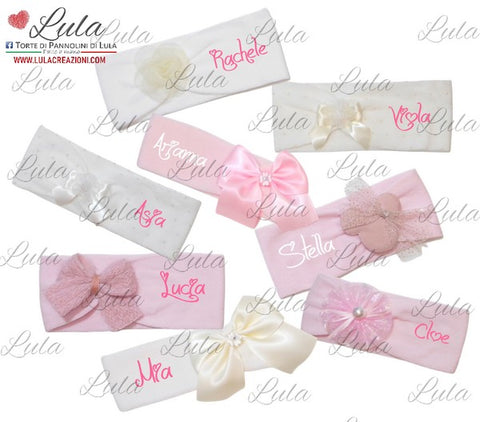 fascia neonata rosa raso fiocco fiore minnie personalizzata con nome bambina bimba idea regalo utile originale nascita battesimo natale baby shower