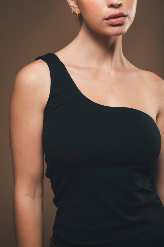 Sustainable Fashion Brand, Organic Cotton Black Tank Top