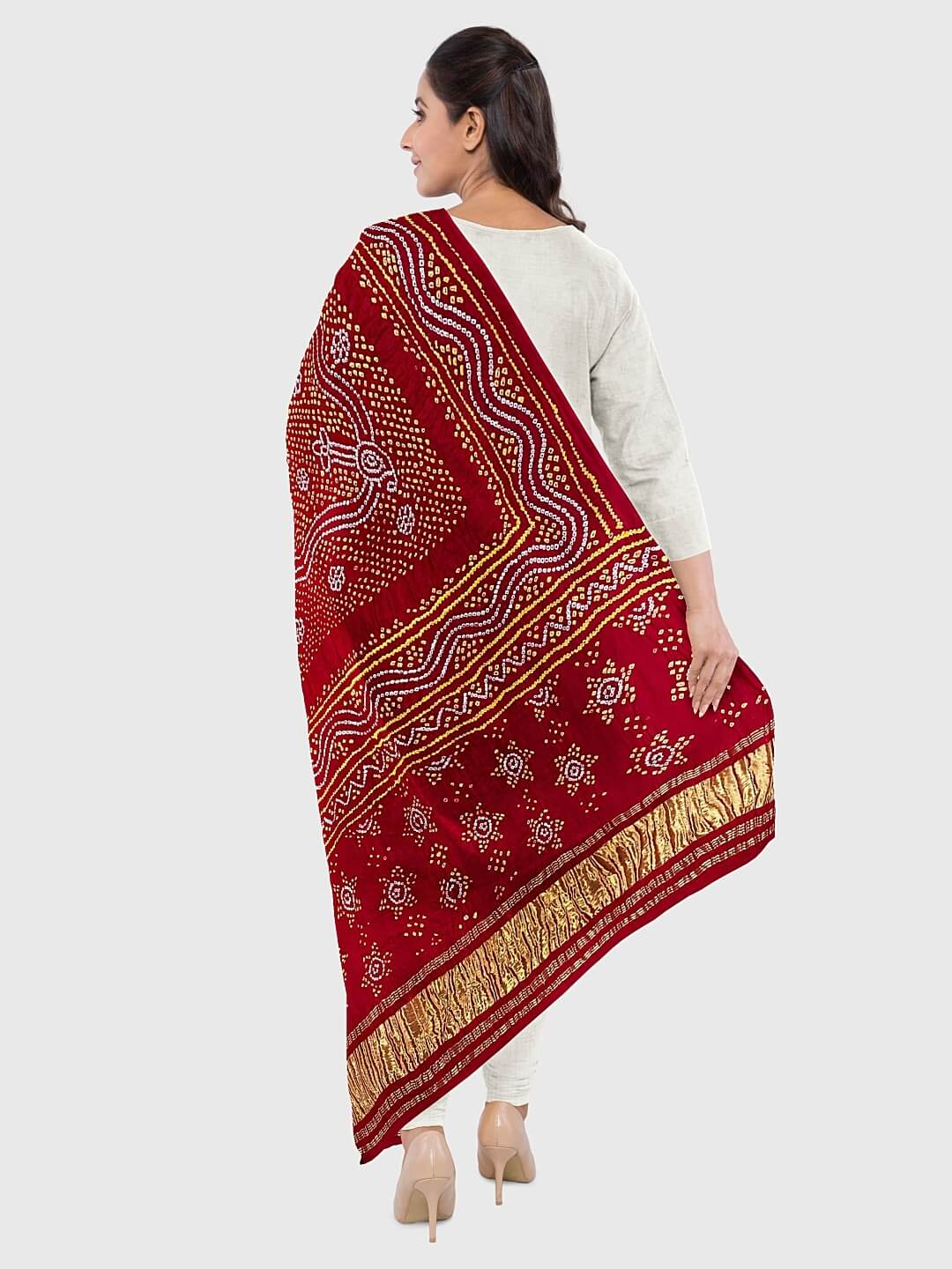 Stunning Purple Bandhani Gajji Silk Dupatta - Perfect Accessory – Luxurion  World