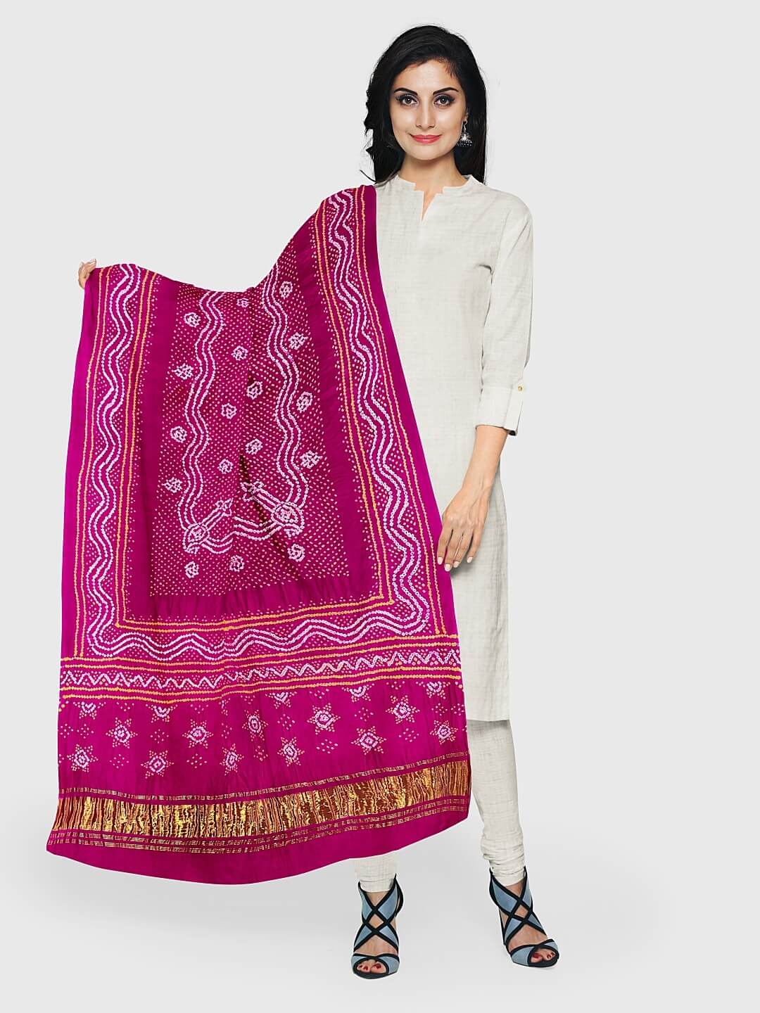 Gaji silk bandhani dupatta clearance online