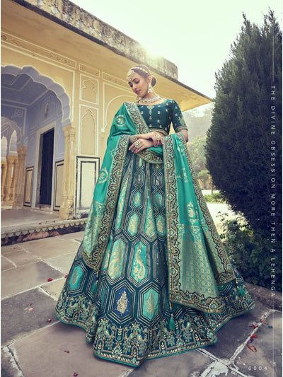 Rama Green Color Monochrome Soft Net Lehenga Set – Mohi fashion