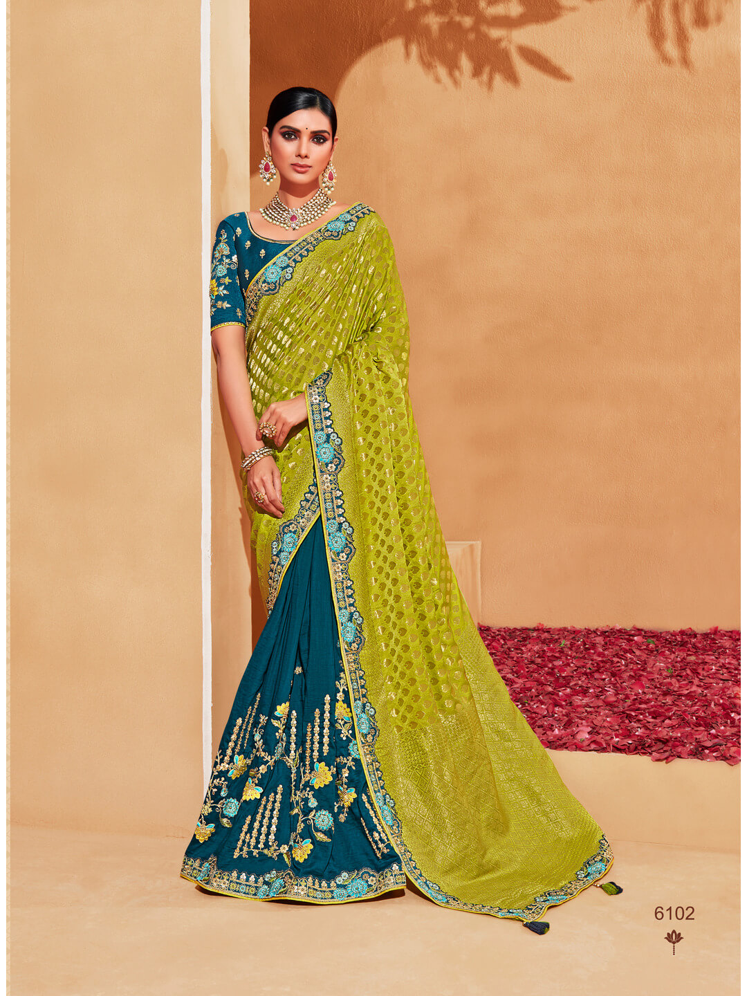 Buy Anu Designers Women's Synthetic Saree (AD004_Blue) at Amazon.in