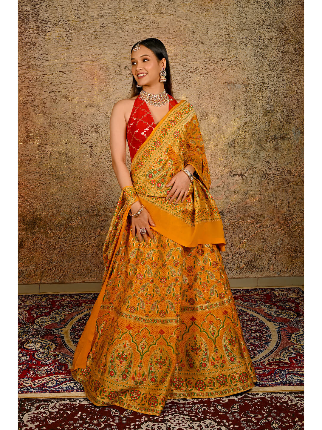 Buy Georgette Lehenga & Yellow Lehenga For Haldi - Apella