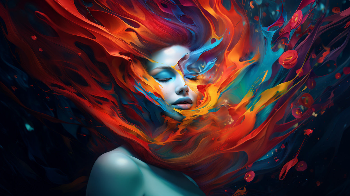AI Art image of a woman engulfed in paint - Pixel Gallery