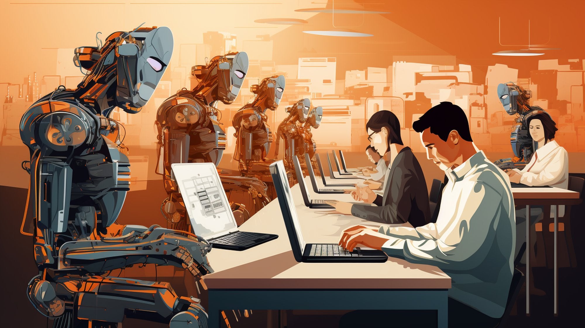 AI art - Robots waiting to take over bullshit jobs - Pixel Gallery