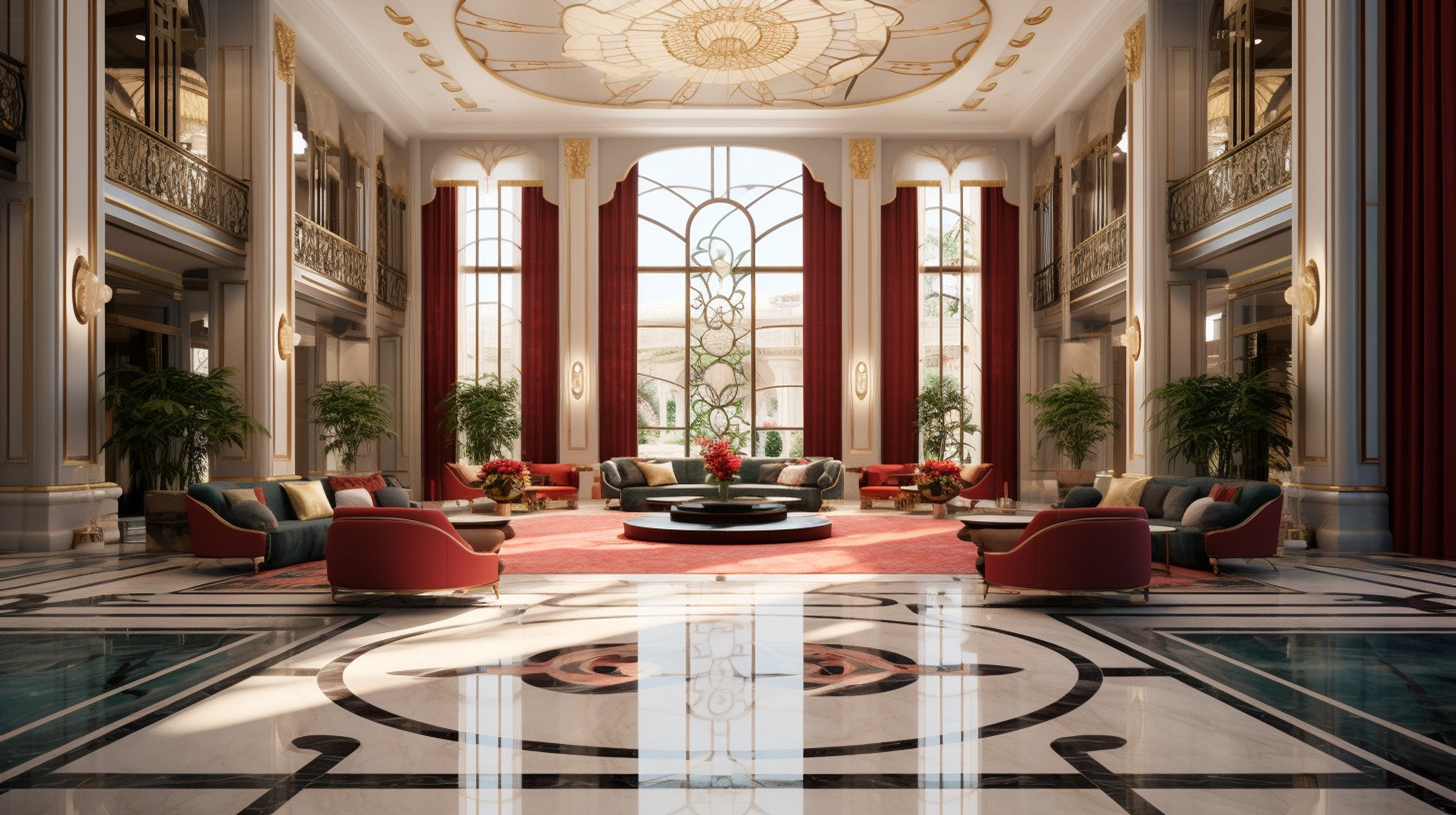 Opulent Art Deco-inspired interior design infused with AI Art and AI Generated Artwork