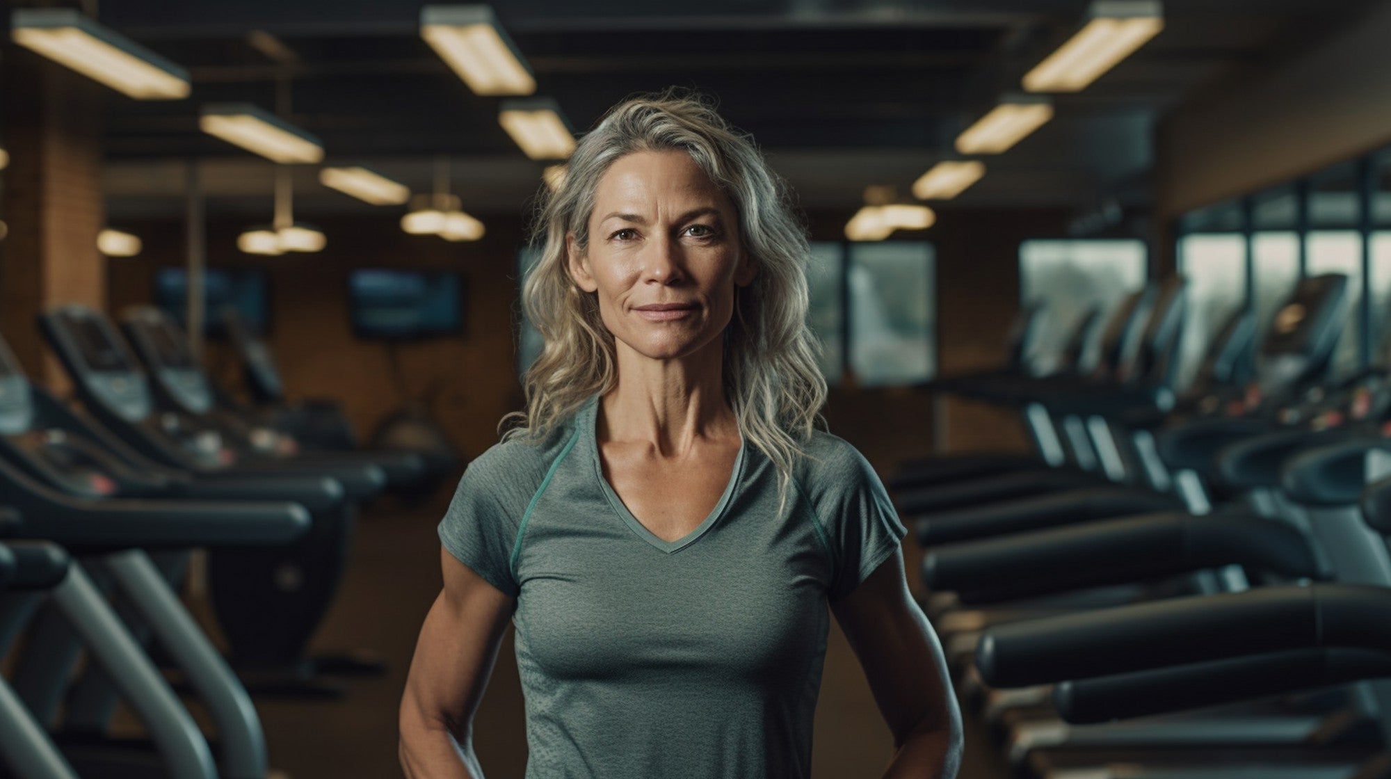 Middle aged Female Gym Owner AI art generated image by Pixel Gallery