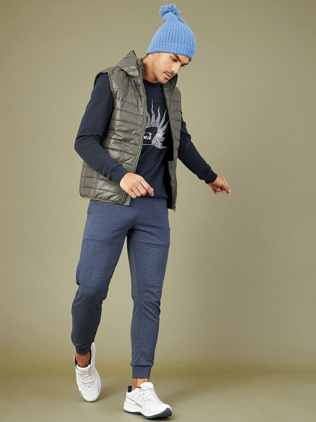 Buy Men's Olive Sleeveless Puffer Hoodie Jacket Online at Sassafras