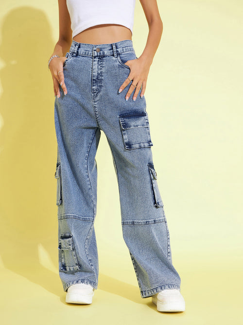 Baggy Denim Jeans Girls Loose Fit Ripped Wide Leg Denim - Temu