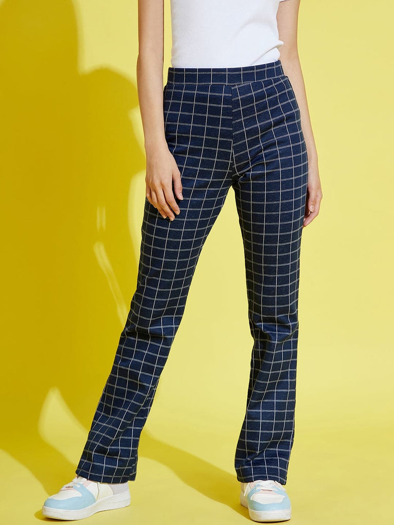 Buy Women Blue Regular Fit Solid Casual Trousers Online  221547  Allen  Solly