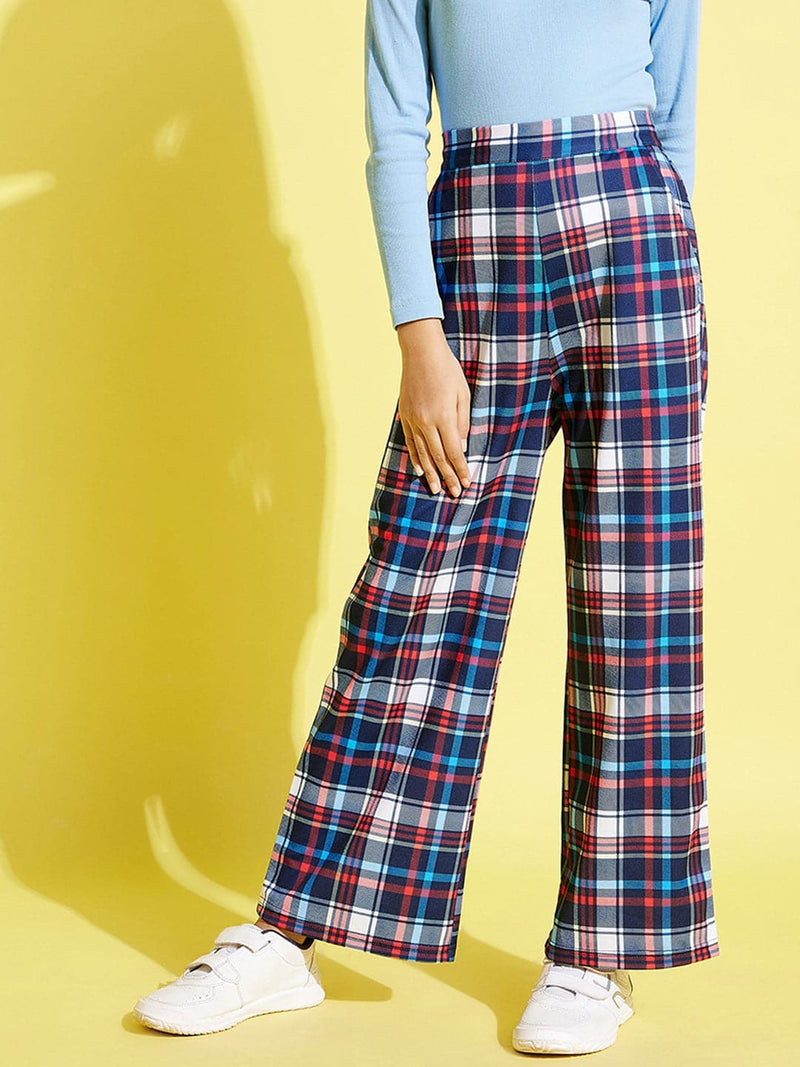 Buy Women Red Check Knit Tapered Pants Online at Sassafras