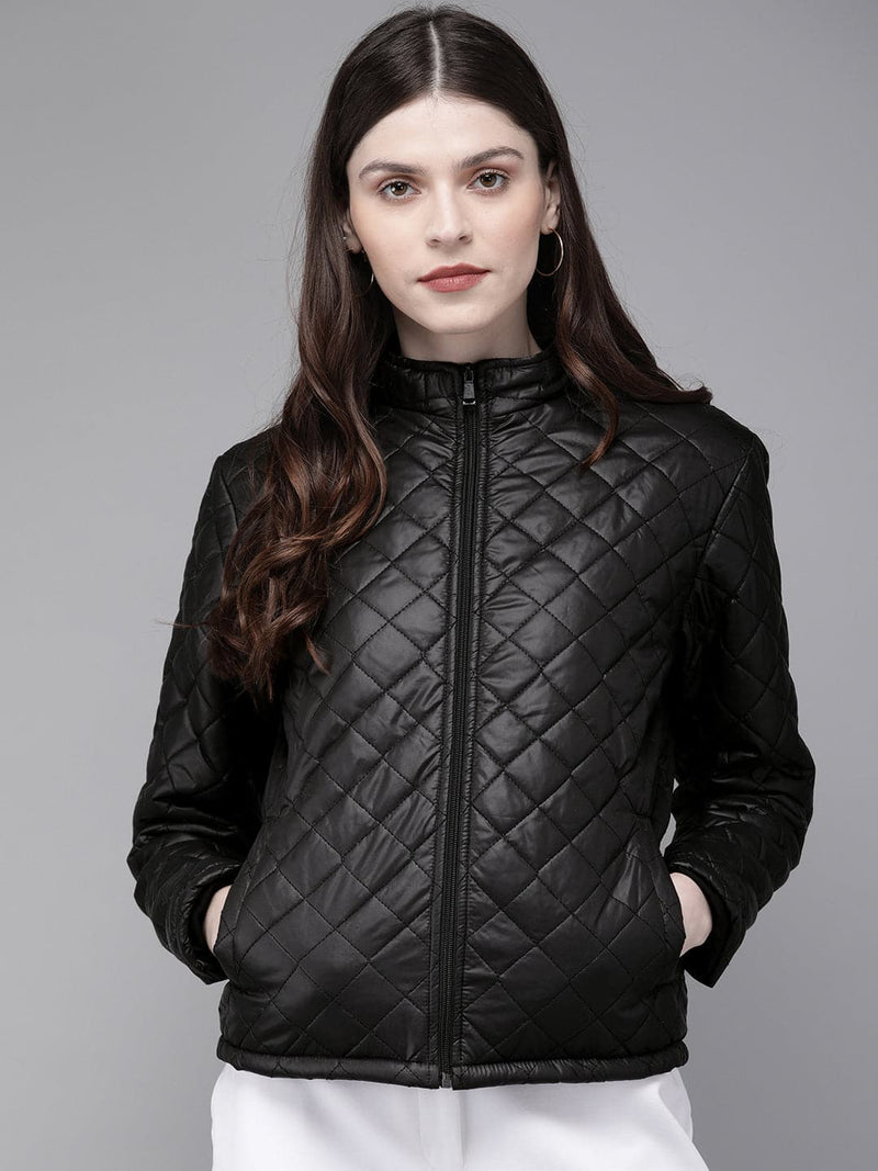 Buy SASSAFRAS Women Black Solid Cropped Puffer Jacket - Jackets for Women  12738032