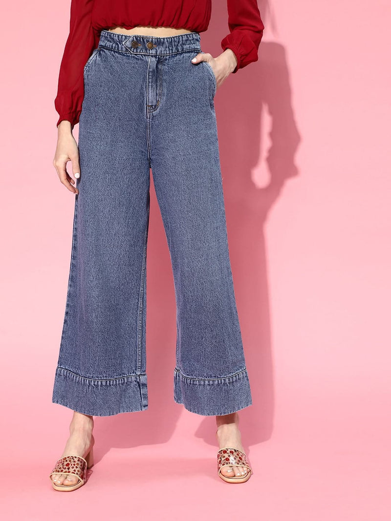 Buy Women Ice Blue Side Zipper Stretch Straight Jeans Online at Sassafras
