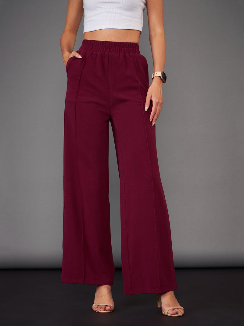 Red palazzo pants with darts - Woman - SS2018