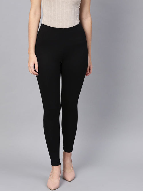 BUTTON HIGH WAIST JEGGINGS