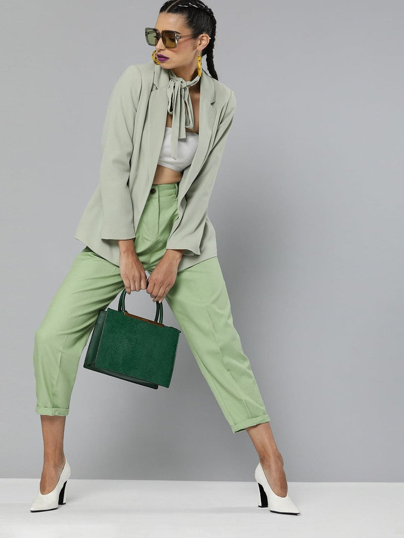 Buy Women Neon Green Side Slit Fleece Jogger Pants Online At Best Price 