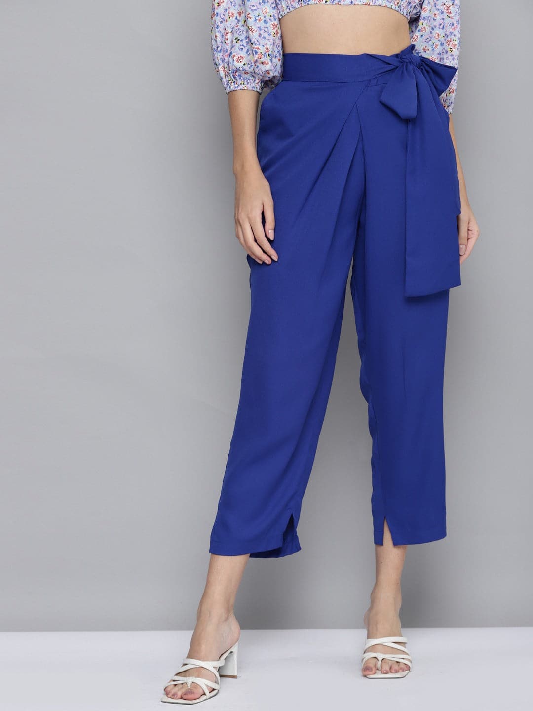 Buy Regular Fit Women  Royal Blue TrousersPantTrousers at Amazonin