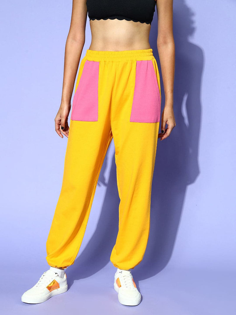 NWT COLSIE PULL On Joggers French Terry Yellow Lounge Pant Womens