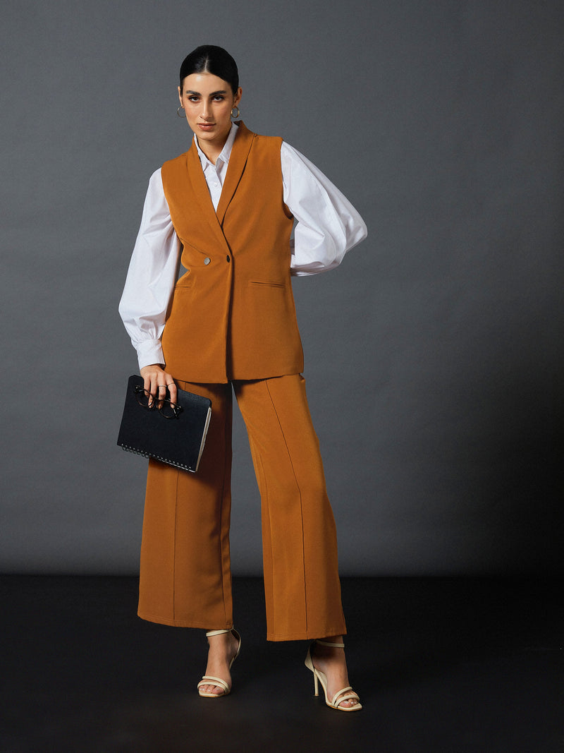 Women Mustard Schiffli Crop Shirt With Wide Leg Pants, Women Co Ord Set,  को-ऑर्ड सेट्स - NOZ2TOZ, New Delhi