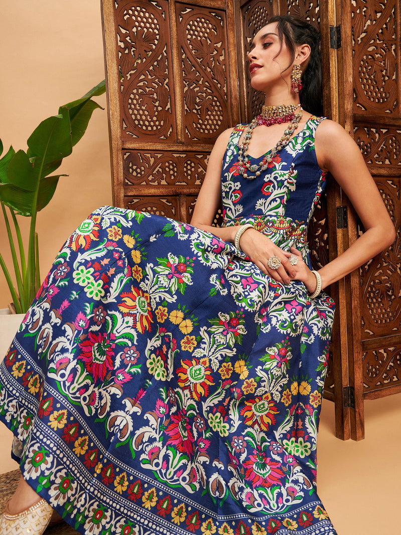 Shae by SASSAFRAS Floral Printed Crop Top With Tiered Sharara Co-Ords -  Absolutely Desi