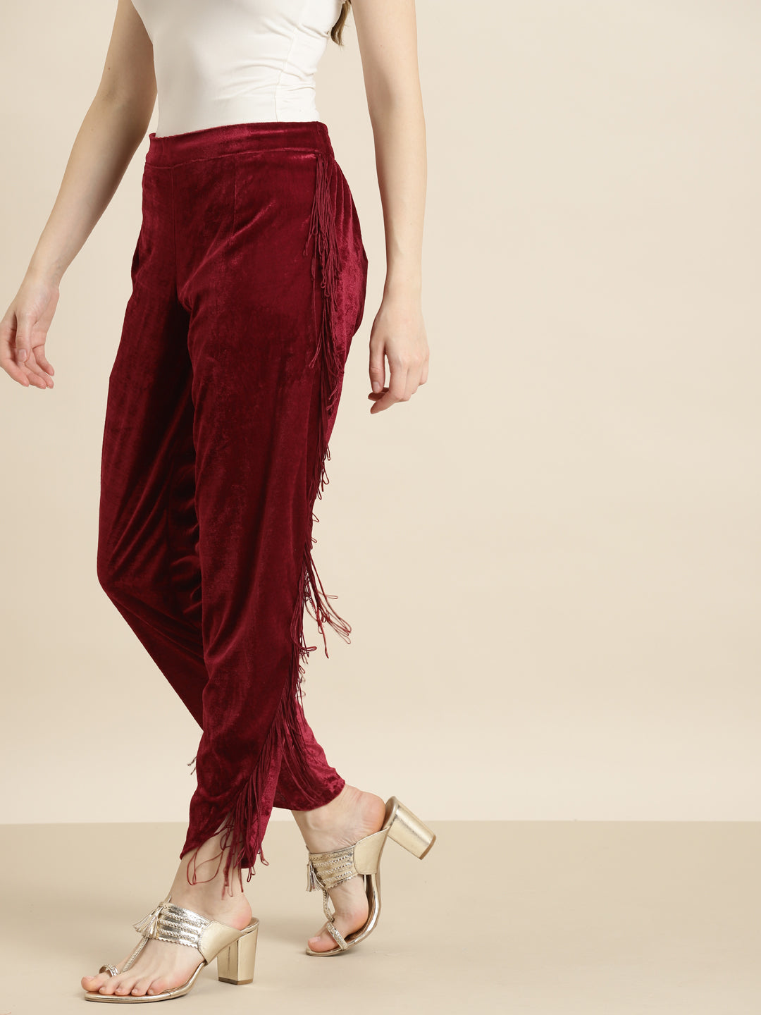 Buy Nelly Flare Velvet Pant  Wine  Nellycom