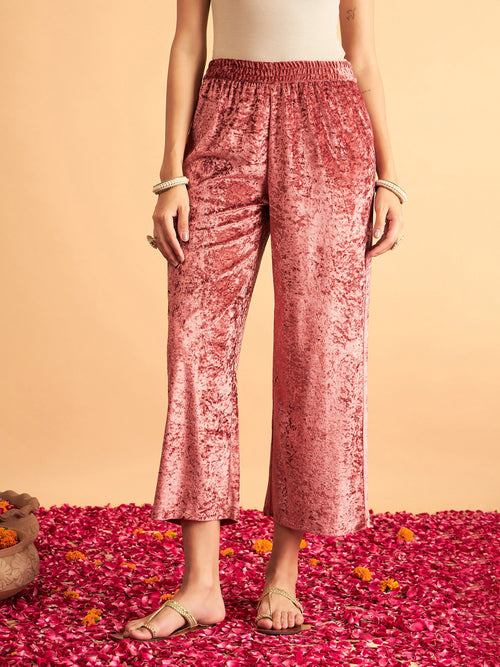 Oh So Lovely Brown Velvet Plisse Pants FINAL SALE – Pink Lily