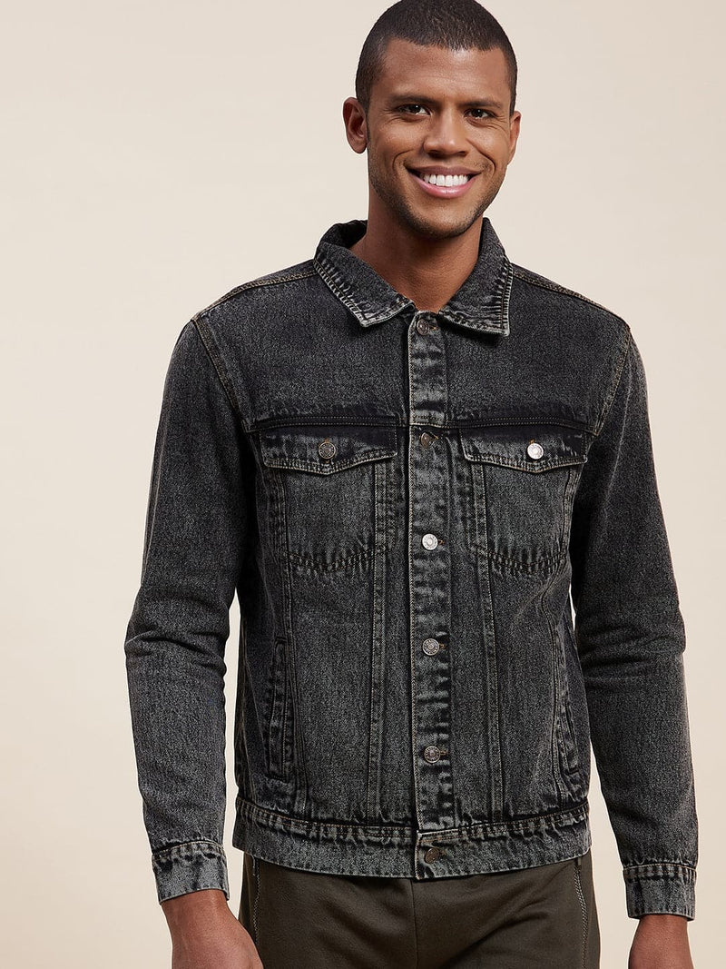 STYLISH WASH DENIM JACKET FOR MENS