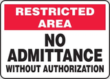Restricted Area Signs | www.signslabelsandtags.com