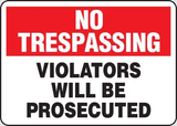 Trespassing Signs - www.signslabelsandtags.com