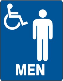 Men HDCP Symbol White On Blue Signs | G-9720