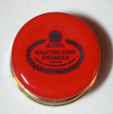 Halcyon Days Enamels Small Round Enameled Box Lady Bug on Green Leaf I ...