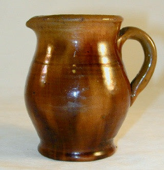 Antique Redware Miniature Manganese Glazed Pitcher Possibly Jacob Medinger - Giamer Antiques and Collectibles