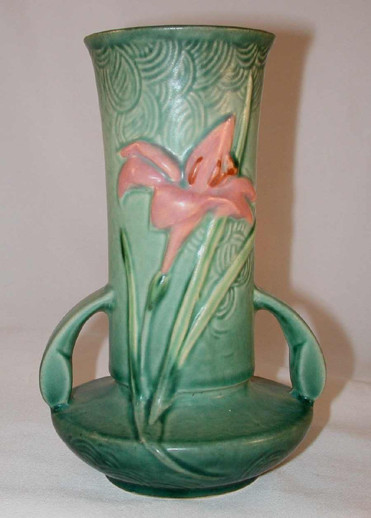 Rare Roseville Pottery Mid 1940s Green Zephyr Lily 131-7