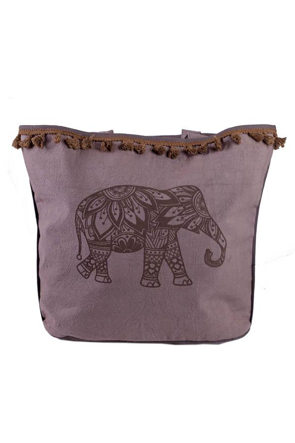 Silly Yogi Om Tree Graphic Woven Hemp Messenger Bag-Natural-one Size