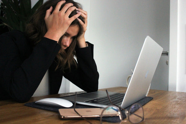 Women stressed while working