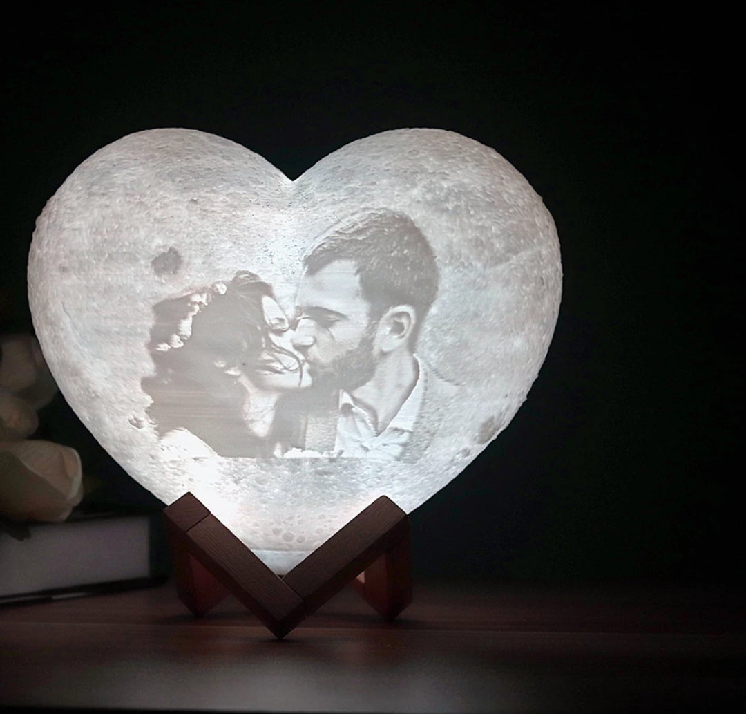 customized heart shaped moon lamp