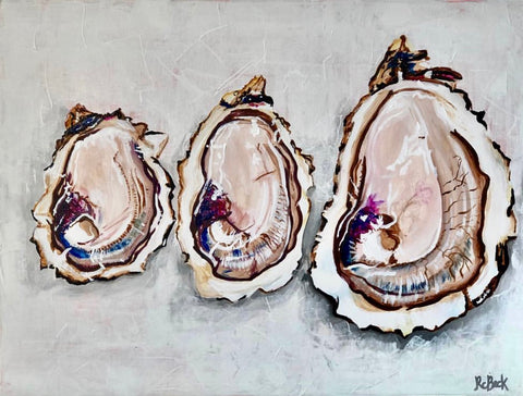 oyster art beach home decor coastal art bivalves vacation home charleston artist original art 