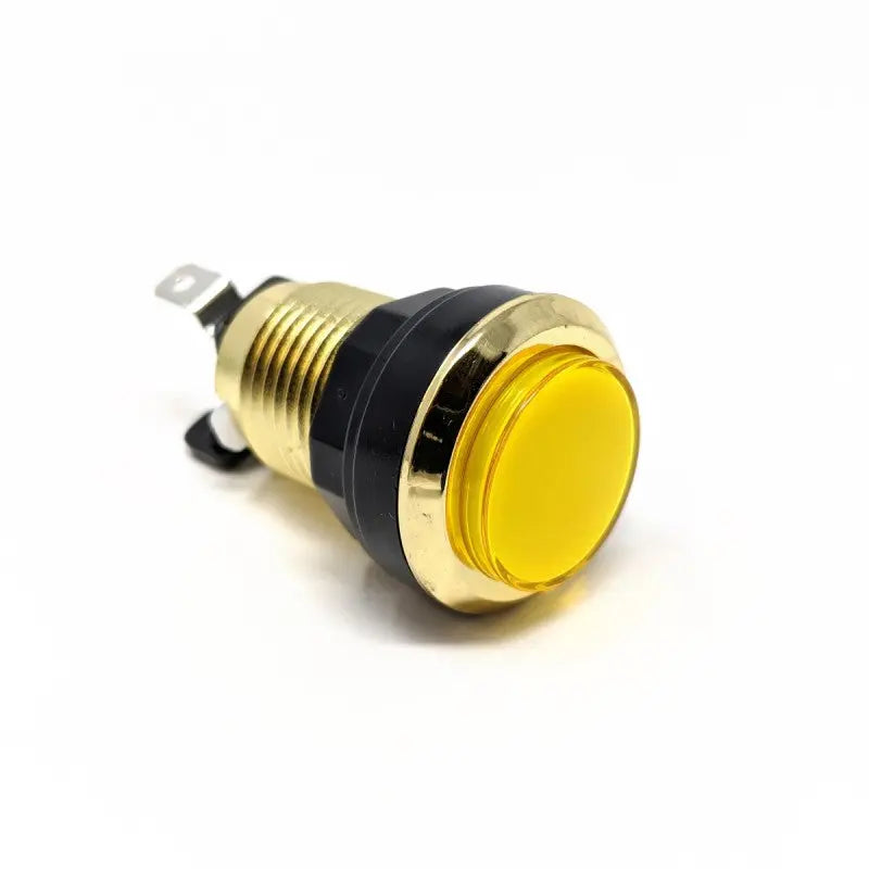 Paradise LED Button - Chrome Gold and Yellow Paradise Arcade