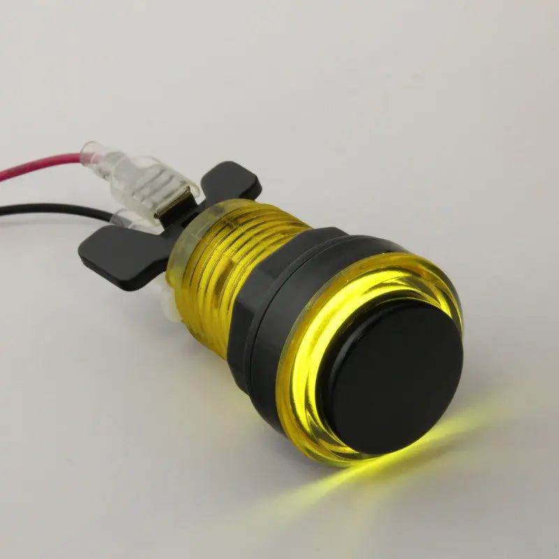 Paradise LED Button with Black Plunger - Translucent Yellow Paradise Arcade Shop