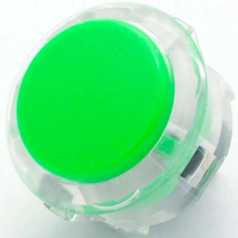 Sanwa OBSC-30 Snap-in Button - Clear White & Green Plunger Sanwa