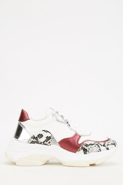 white snakeskin trainers