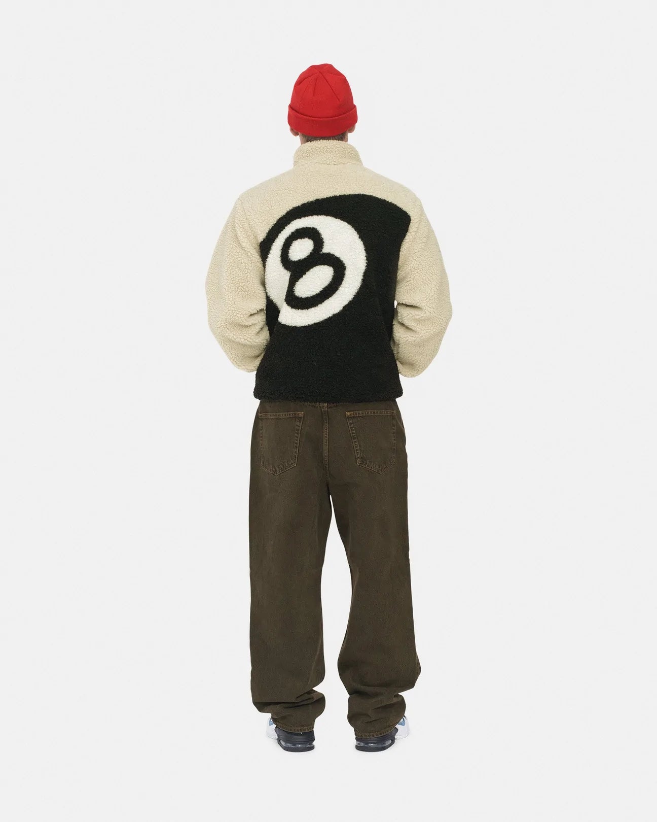 【Stussy】8 BALL SHERPA JACKET／ボアジャケット／M丁寧コンパクトに包装いたします