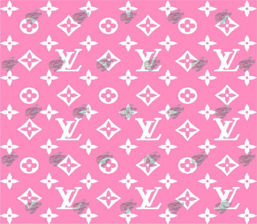 LV Light Pink/Silver Tumbler, color scheme, logo, design, glitter