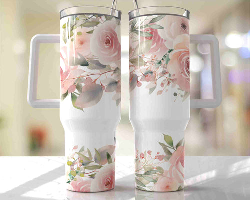 Spring Latte 40oz Tumbler Sublimation Transfer